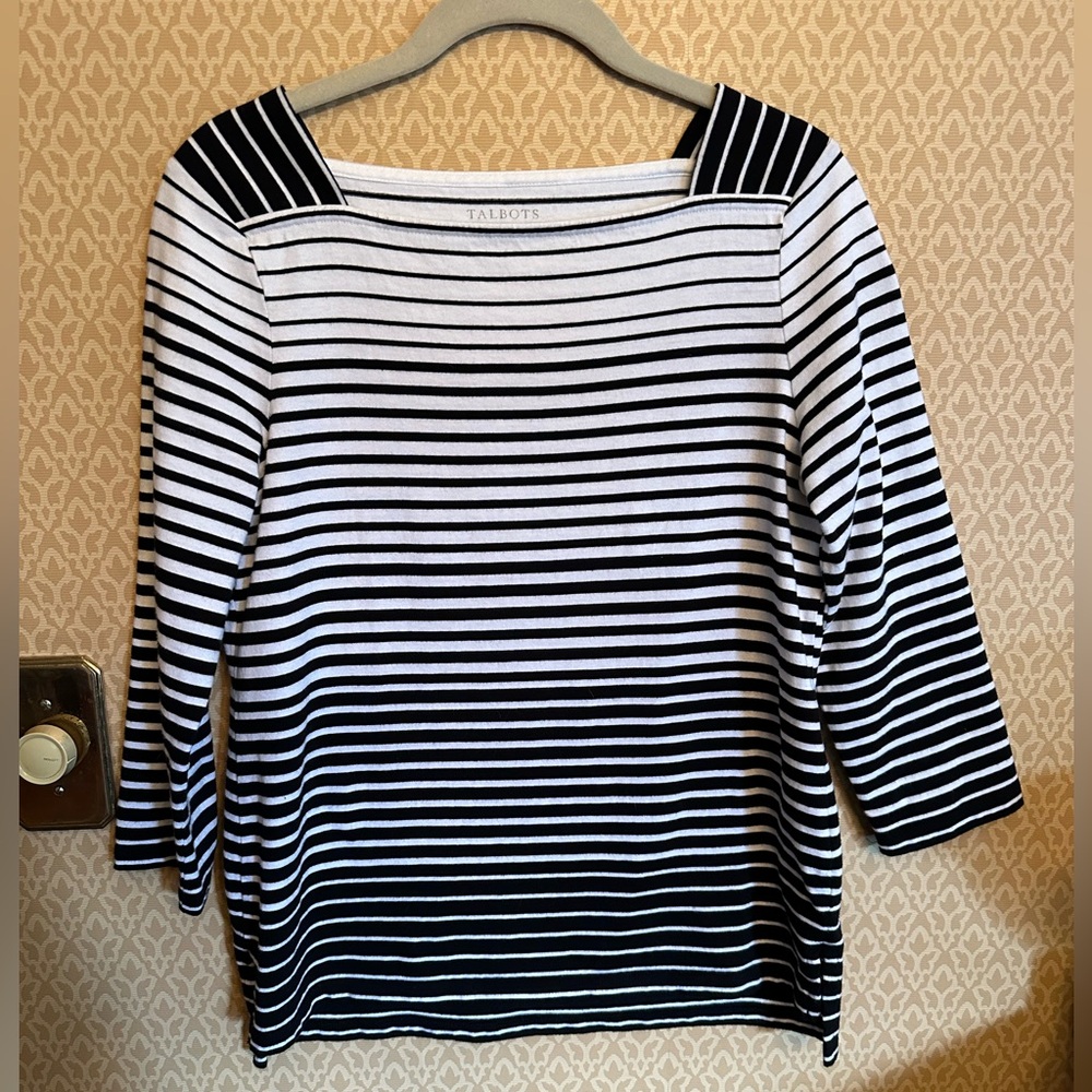 Talbots 3/4 sleeve length cotton shirt, Small